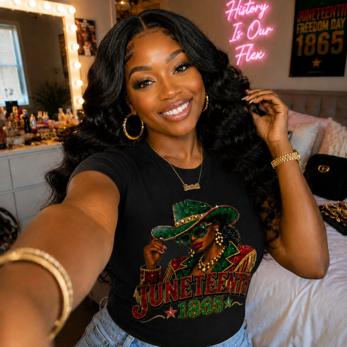 Juneteenth 1865 Rhinestone Cowgirl T-Shirt