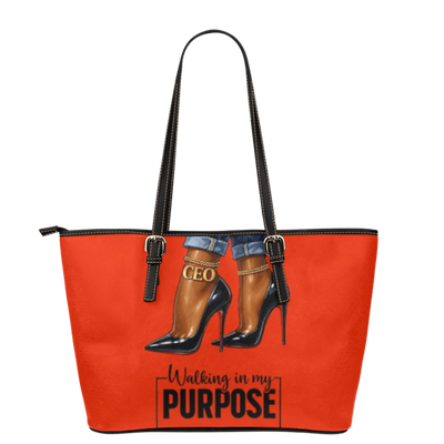 Walking in My Purpose Leather Tote