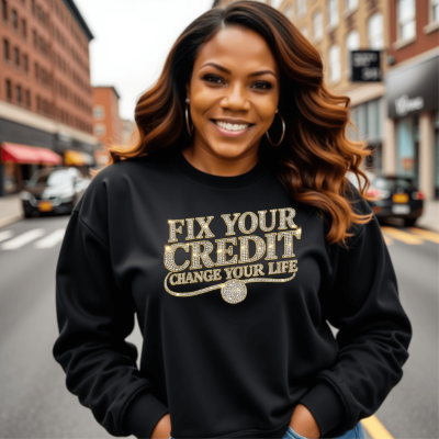 Fix Your Credit Change Your Life Rhinestone Sweatshirt
