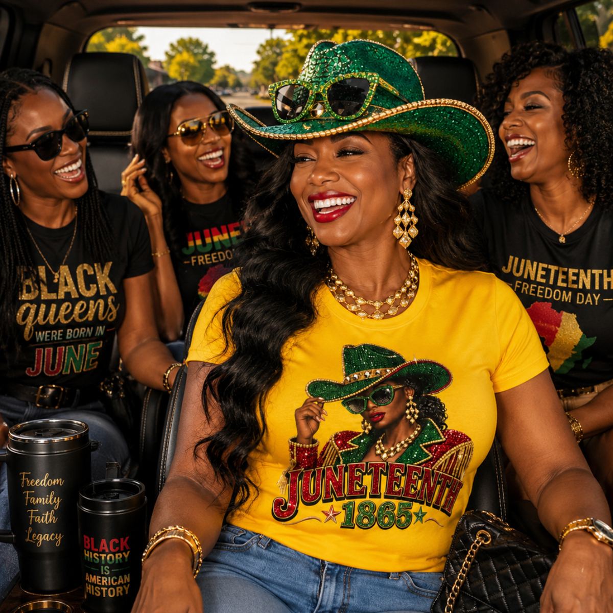 Juneteenth 1865 Rhinestone Cowgirl T-Shirt