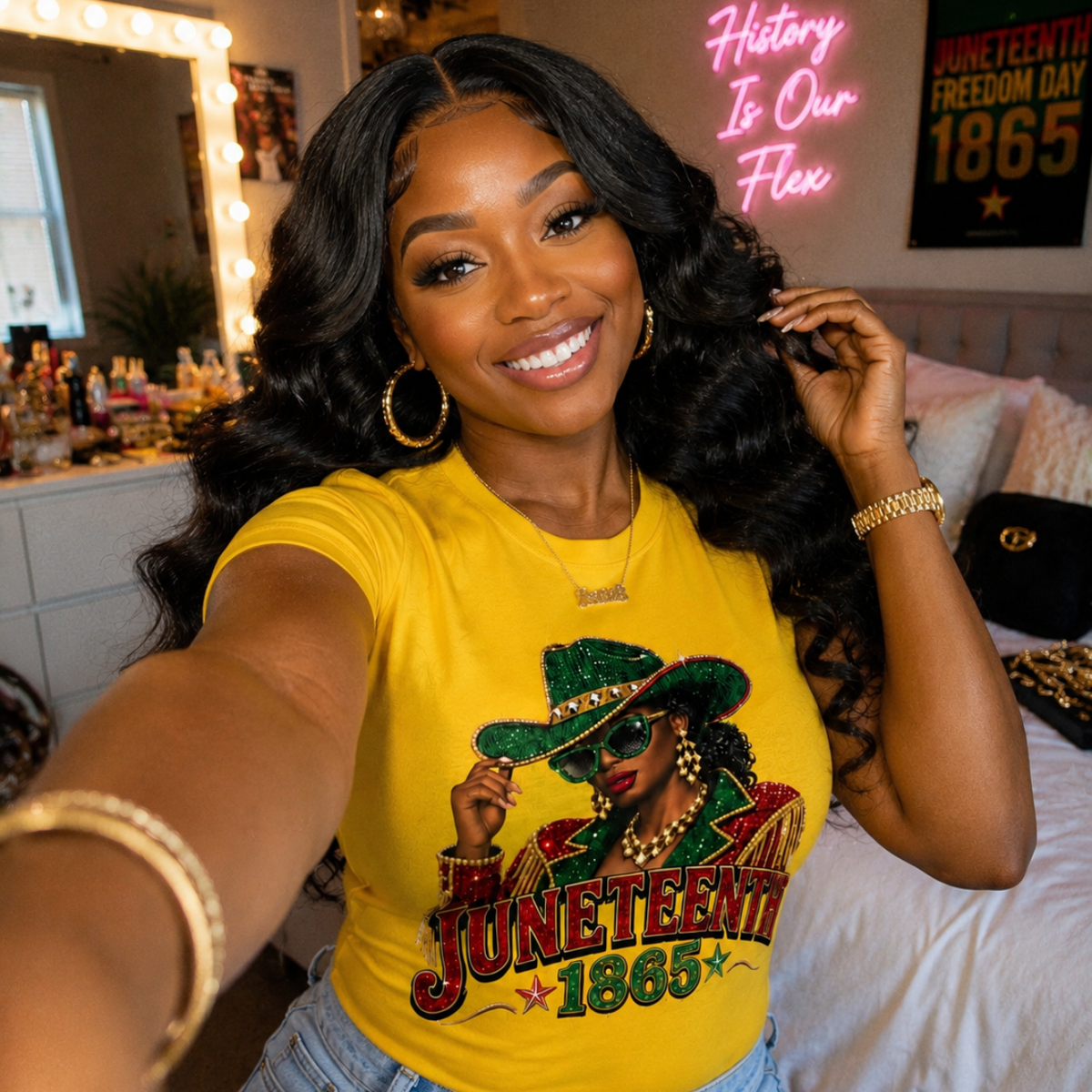 Juneteenth 1865 Rhinestone Cowgirl T-Shirt
