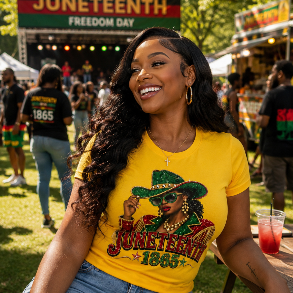 Juneteenth 1865 Rhinestone Cowgirl T-Shirt