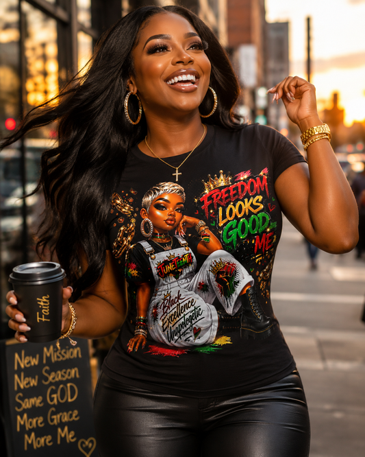 Freedom Looks Good On Me - Juneteenth T-Shirt