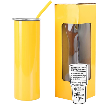 20oz Skinny Stainless Steel Tumbler – Glossy Finish