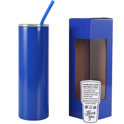 20oz Skinny Stainless Steel Tumbler – Glossy Finish