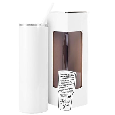 20oz Skinny Stainless Steel Tumbler – Glossy Finish